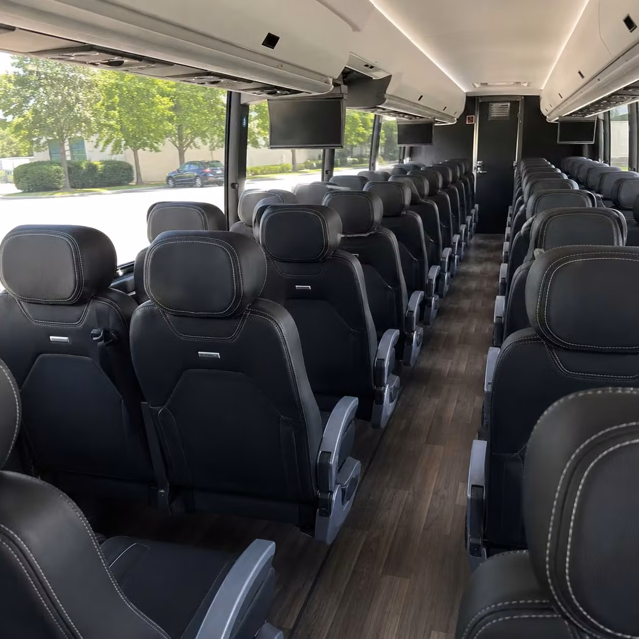 56 passenger charter bus inside