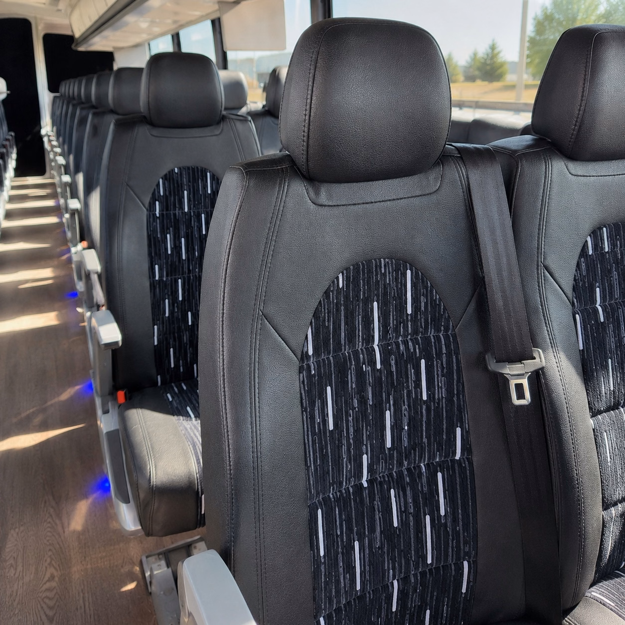 56 passenger charter bus interior